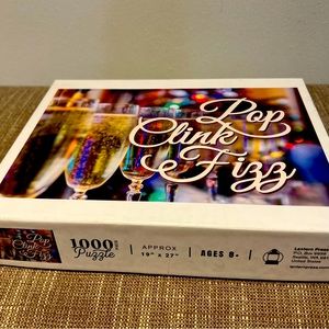 Pop Clink Fizz Champagne Glasses 1000 Piece Puzzle By Lantern Press(Vintage)